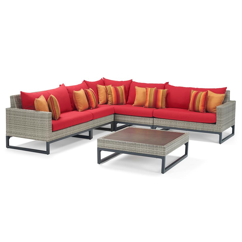 Milo™ Gray 6 Piece Sectional - Sunset Red