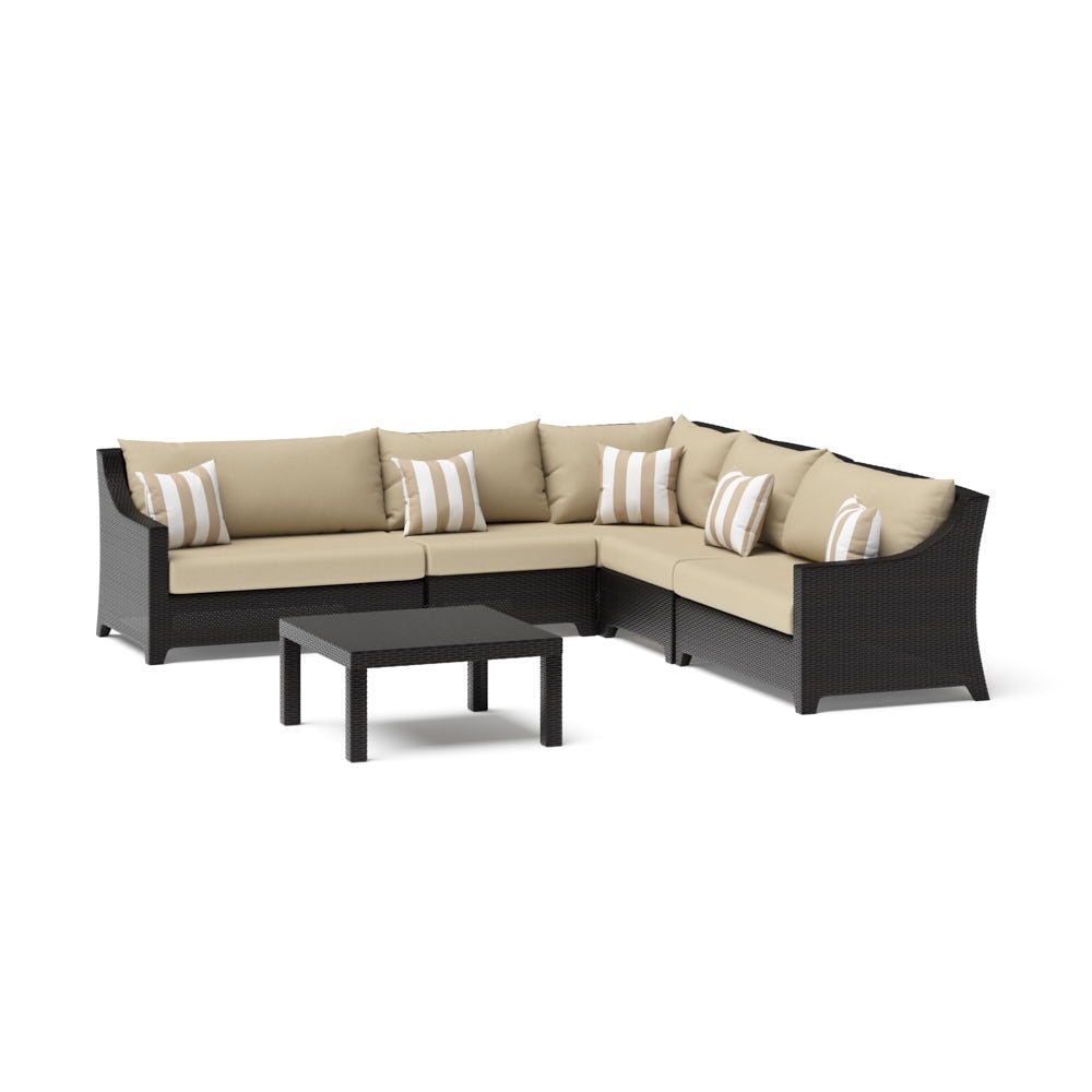 Deco™ 6 Piece Sunbrella® Outdoor Sectional & Table - Maxim Beige