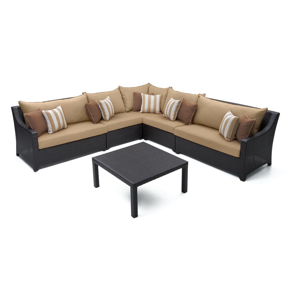 Deco™ 6 Piece Sunbrella® Outdoor Sectional & Table Set - Maxim Beige