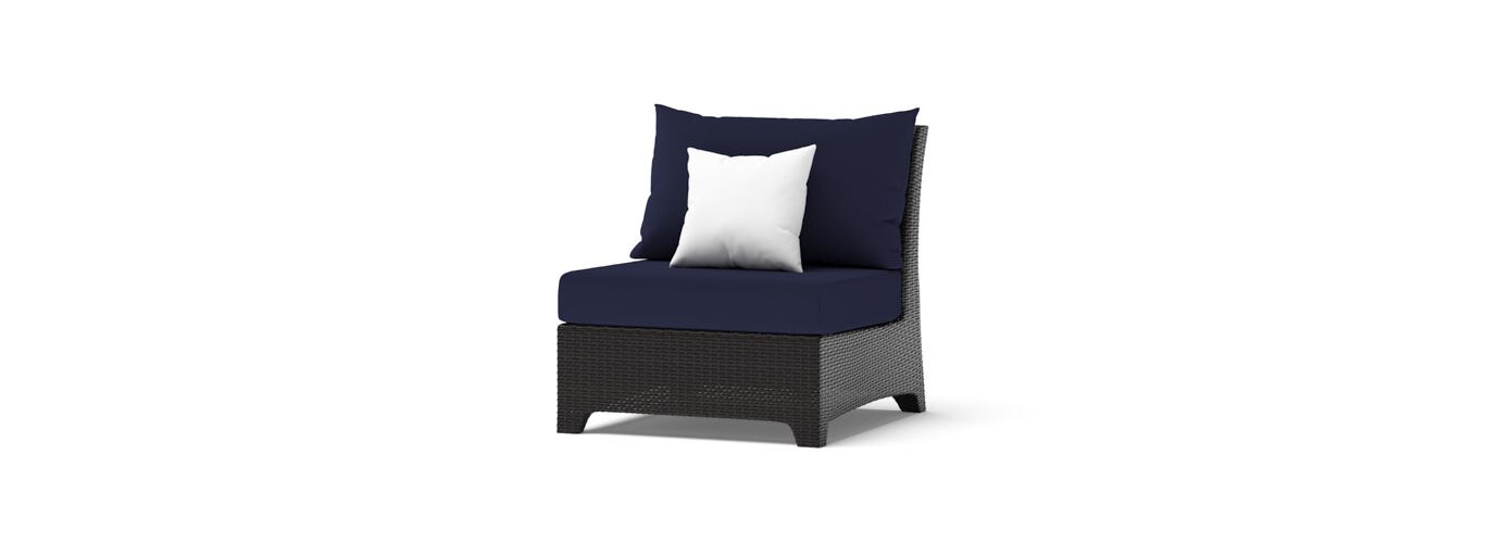 Deco™ 6 Piece Sunbrella® Outdoor Sectional & Table - Navy Blue