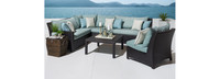 Deco™ 6 Piece Sunbrella® Outdoor Sectional & Table Set - Navy Blue