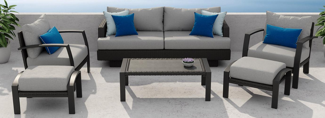 Portofino Repose 6 Piece Outdoor Seating Set - Thumbnail 5