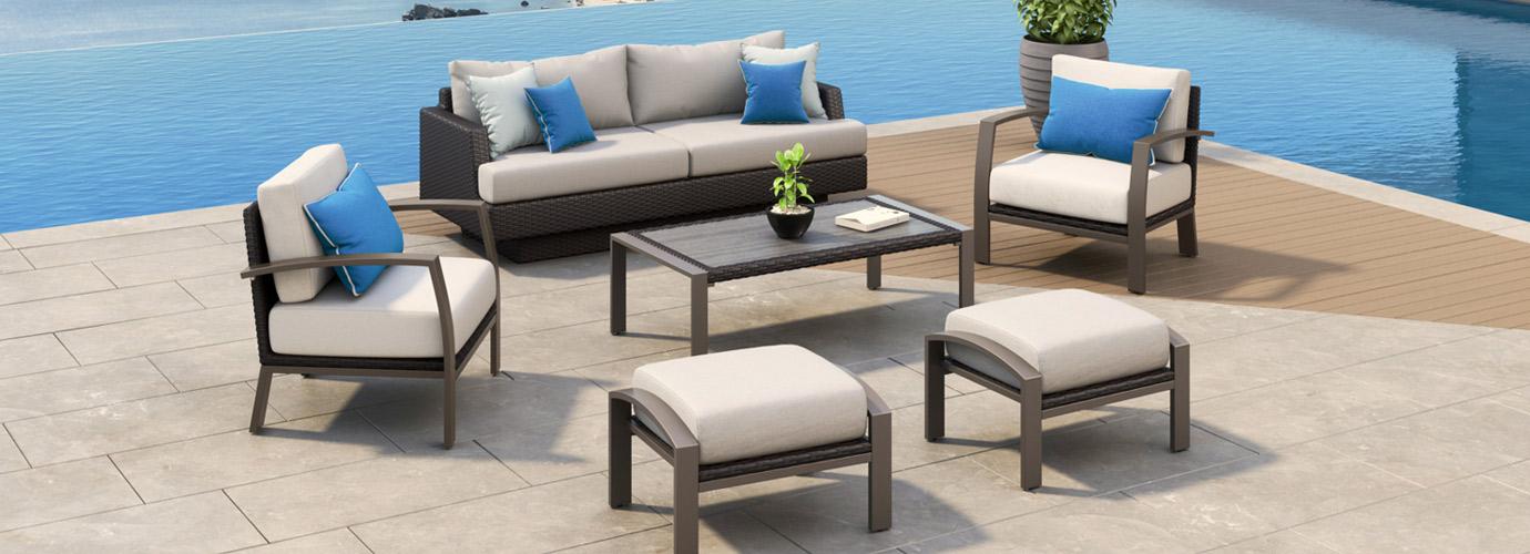 Portofino Repose 6 Piece Outdoor Seating Set - Thumbnail 4