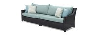 Deco™ 6 Piece Sunbrella® Outdoor Sectional & Table Set - Spa Blue