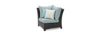Deco™ 6 Piece Sunbrella® Outdoor Sectional & Table Set - Spa Blue