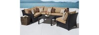 Deco™ 6 Piece Sunbrella® Outdoor Sectional & Table Set - Spa Blue