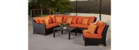 Deco™ 6 Piece Sunbrella® Outdoor Sectional & Table Set - Spa Blue