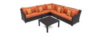 Deco™ 6 Piece Sunbrella® Outdoor Sectional & Table Set - Tikka Orange