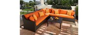 Deco™ 6 Piece Sunbrella® Outdoor Sectional & Table Set - Tikka Orange