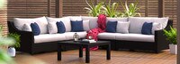Deco™ 6 Piece Sunbrella® Outdoor Sectional & Table Set - Tikka Orange