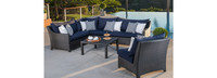 Deco™ 6 Piece Sunbrella® Outdoor Sectional & Table Set - Tikka Orange