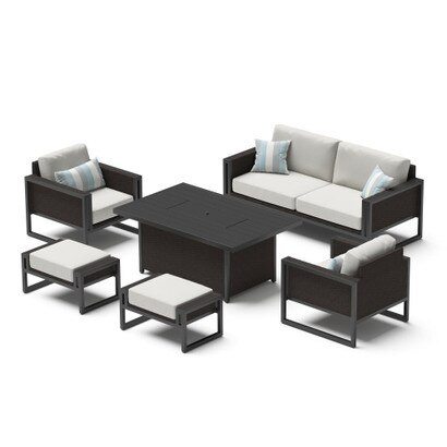 Tavelli™ 6 Piece Sunbrella® Outdoor Fire Seating Set - Gray