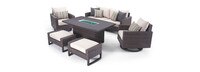 Milea™ 6 Piece Sunbrella® Outdoor Motion Fire Seating Set - Natural Beige