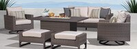 Milea™ 6 Piece Sunbrella® Outdoor Motion Fire Seating Set - Natural Beige