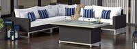Milo™ Espresso 6 Piece Fire Sectional - Centered Ink