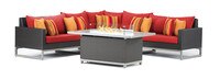 Milo™ Espresso 6 Piece Fire Sectional - Sunset Red