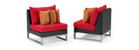 Milo™ Espresso 6 Piece Fire Sectional - Sunset Red
