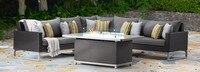 Milo™ Espresso 6 Piece Fire Sectional - Sunset Red