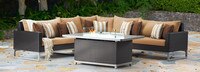 Milo™ Espresso 6 Piece Fire Sectional - Sunset Red