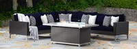 Milo™ Espresso 6 Piece Fire Sectional - Sunset Red