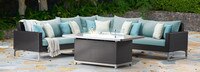 Milo™ Espresso 6 Piece Fire Sectional - Sunset Red