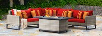 Milo™ Gray 6 Piece Fire Sectional - Charcoal Gray