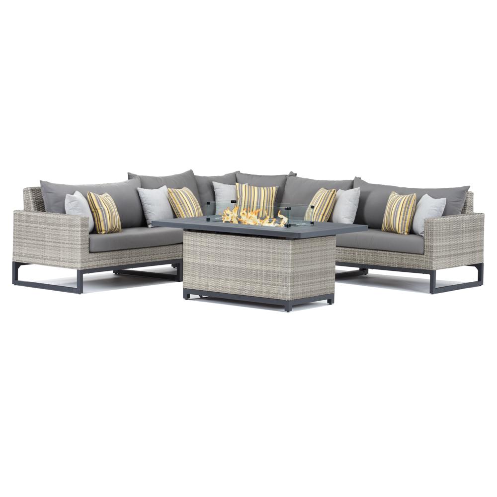 Milo™ Gray 6 Piece Fire Sectional - Charcoal Gray