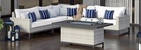 Milo™ Gray 6 Piece Fire Sectional - Centered Ink