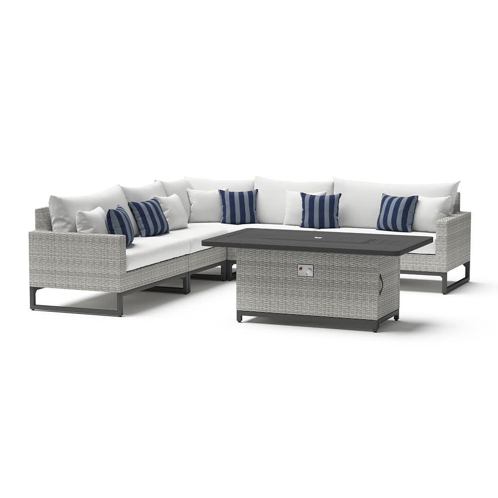 Milo™ Gray 6 Piece Fire Sectional - Centered Ink