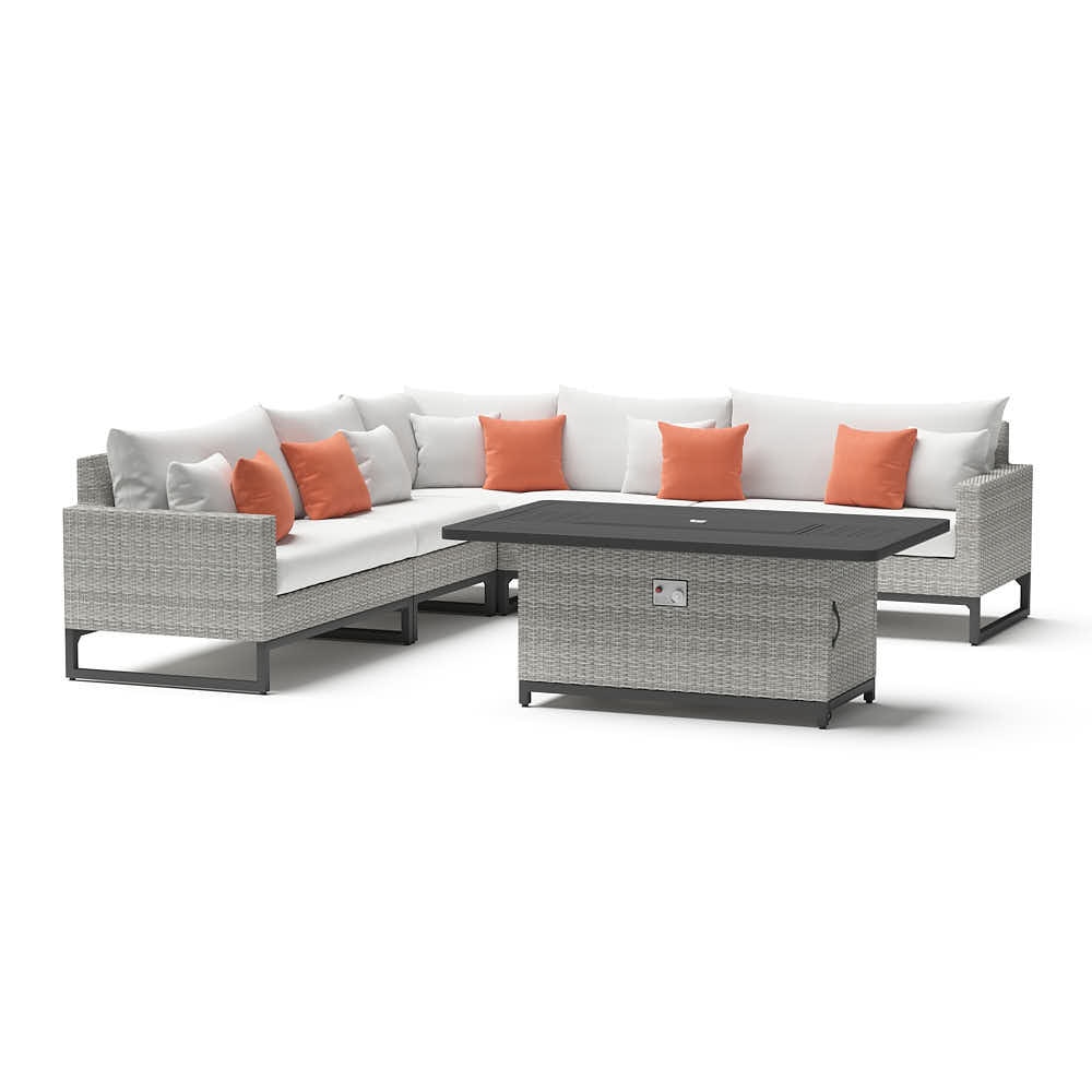 Milo™ Gray 6 Piece Fire Sectional - Cast Coral