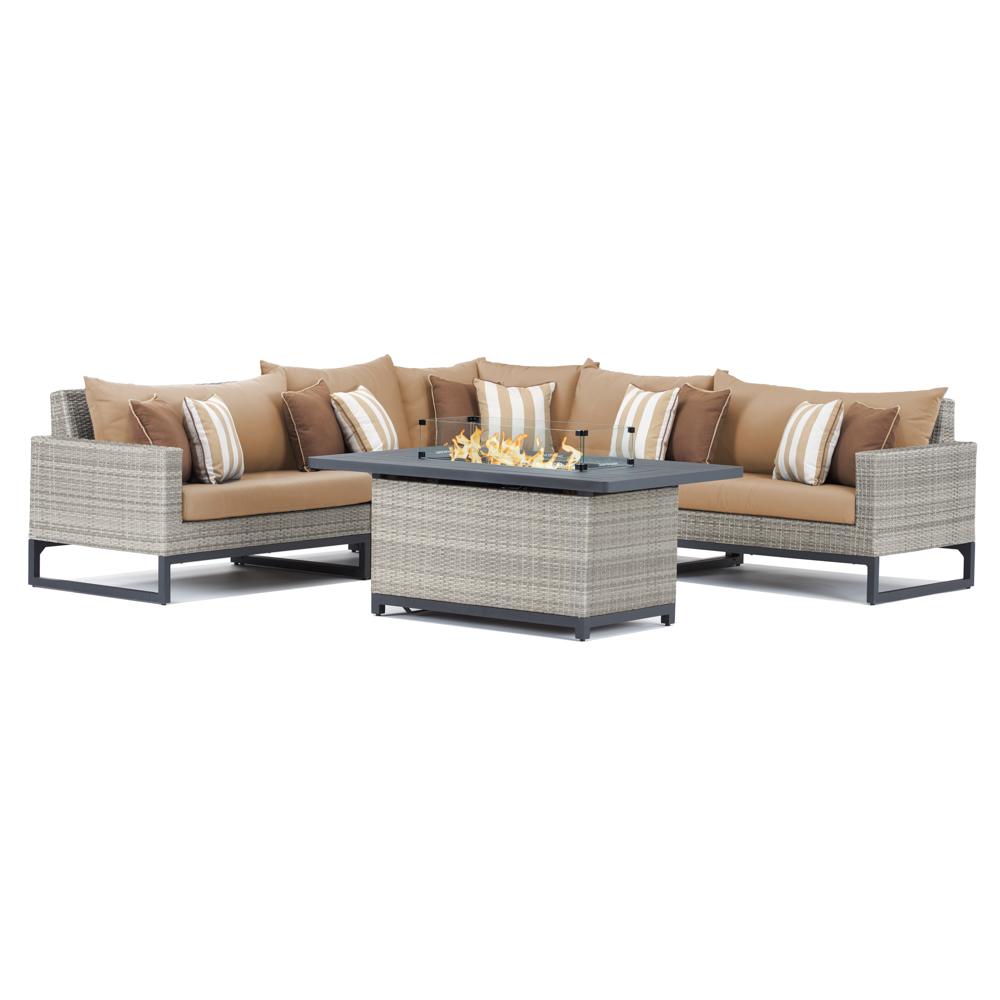 Milo™ Gray 6 Piece Fire Sectional - Maxim Beige