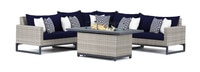 Milo™ Gray 6 Piece Fire Sectional - Navy Blue