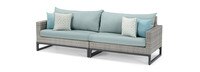 Milo™ Gray 6 Piece Fire Sectional - Spa Blue