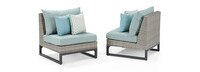 Milo™ Gray 6 Piece Fire Sectional - Spa Blue