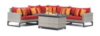 Milo™ Gray 6 Piece Fire Sectional - Sunset Red