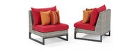 Milo™ Gray 6 Piece Fire Sectional - Sunset Red