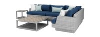 Portofino® Comfort 6 Piece Sunbrella® Outdoor Sectional Seating - Laguna Blue