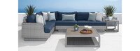 Portofino® Comfort 6 Piece Sunbrella® Outdoor Sectional Seating - Laguna Blue