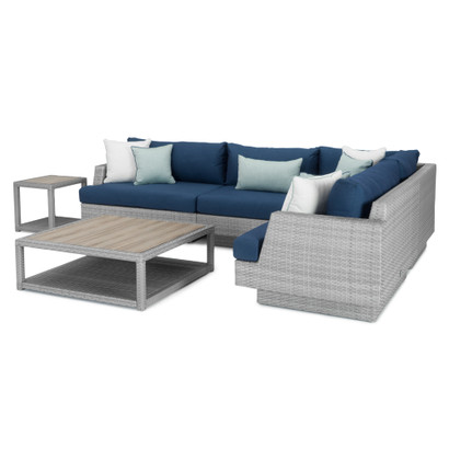 Portofino® Comfort 6 Piece Sunbrella® Outdoor Sectional Seating - Laguna Blue
