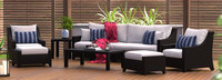 Deco™ 8 Piece Sunbrella® Outdoor Sofa & Club Chair Set - Bliss Ink