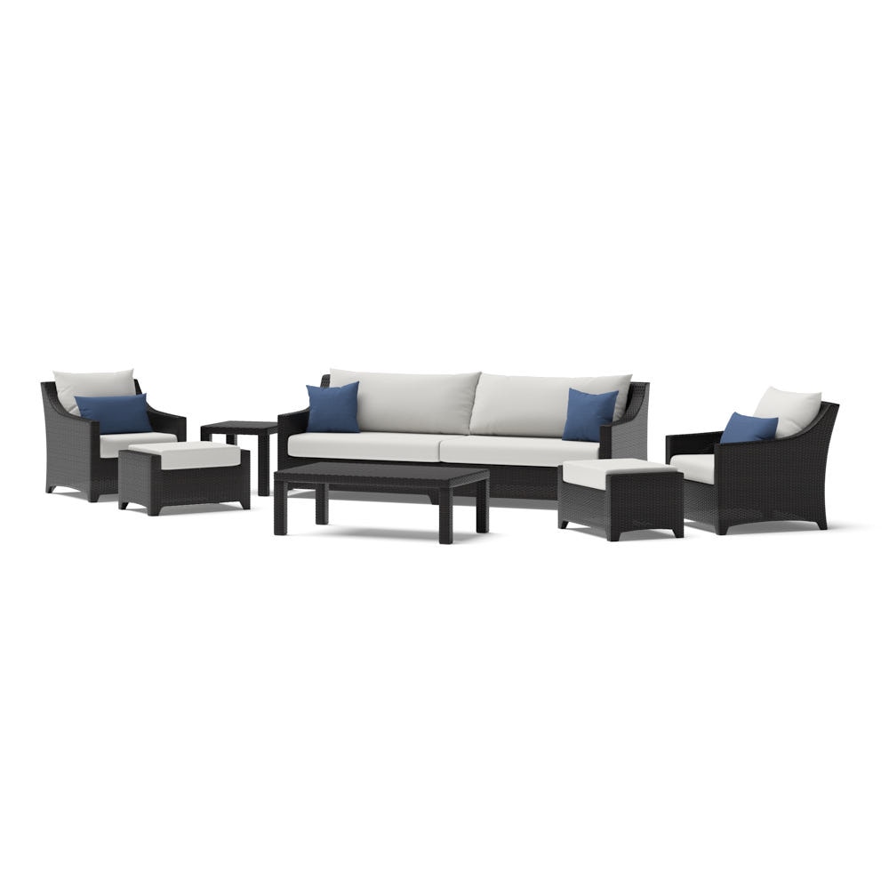 Deco™ 8 Piece Sunbrella® Outdoor Sofa & Club Chair Set - Bliss Ink