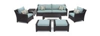 Deco™ 8 Piece Sunsharp® Outdoor Sofa & Club Chair Set - Bliss Blue