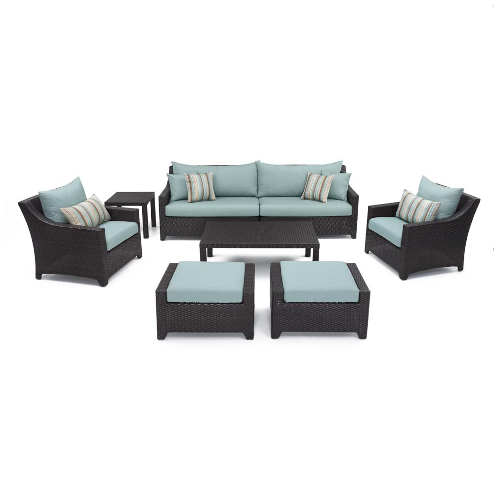 Deco™ 8 Piece Sunsharp® Outdoor Sofa & Club Chair Set - Bliss Blue