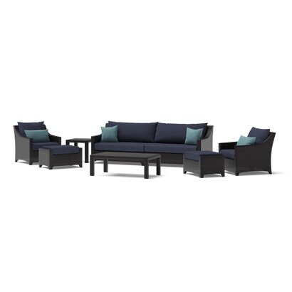 Deco™ 8 Piece Outdoor Sofa & Club Chair Set - Olefin Blue
