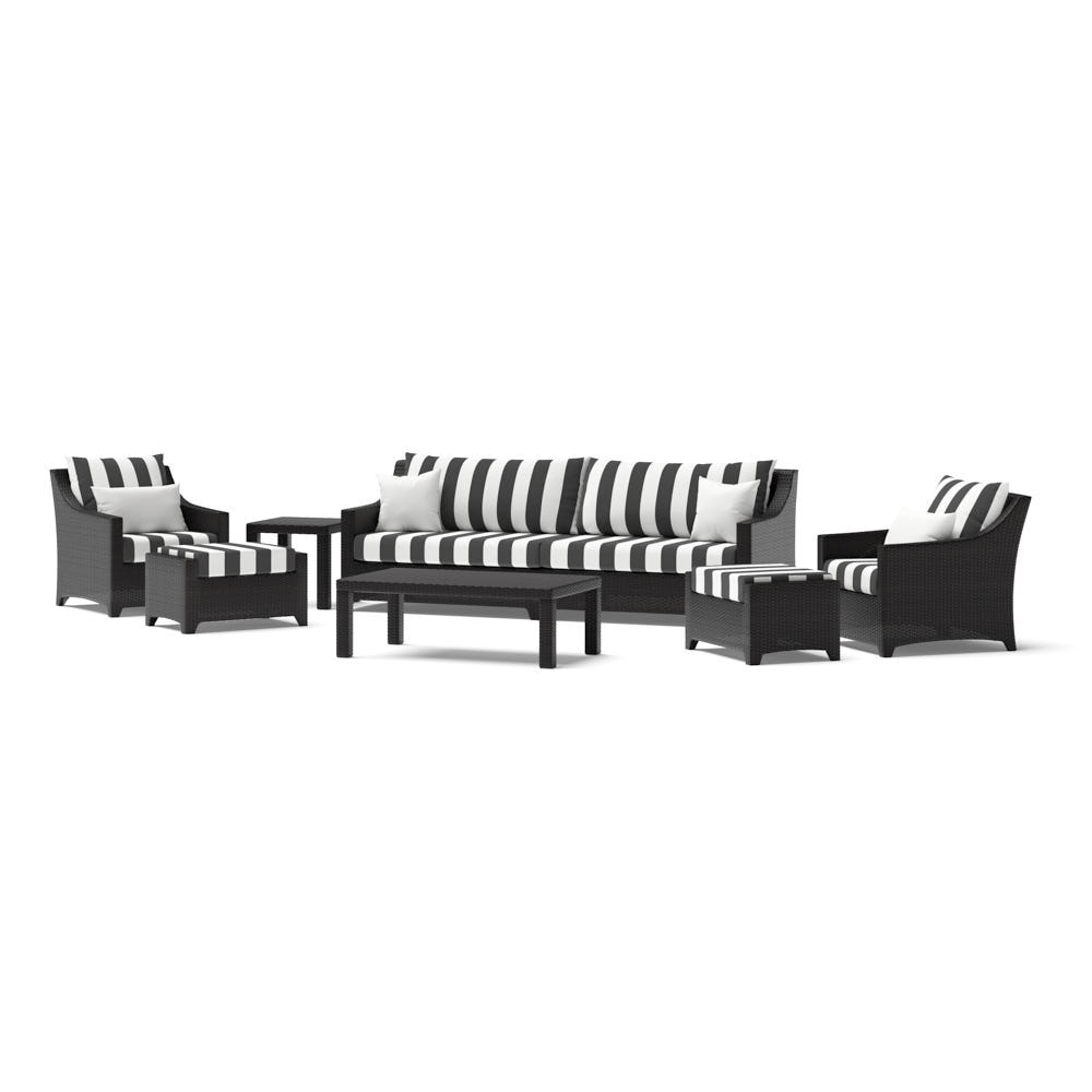 Deco™ 8 Piece Sunbrella® Outdoor Sofa & Club Chair Set - Canvas Cabana