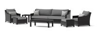 Deco™ 8 Piece Sunbrella® Outdoor Sofa & Club Chair Set - Charcoal Gray