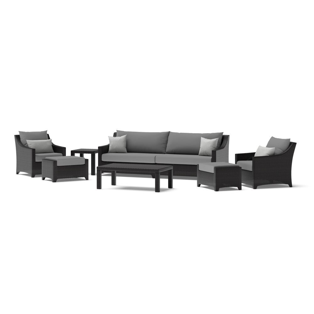 Deco™ 8 Piece Sunbrella® Outdoor Sofa & Club Chair Set - Charcoal Gray