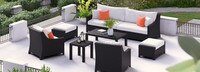 Deco™ 8 Piece Sunbrella® Outdoor Sofa & Club Chair Set - Cast Coral