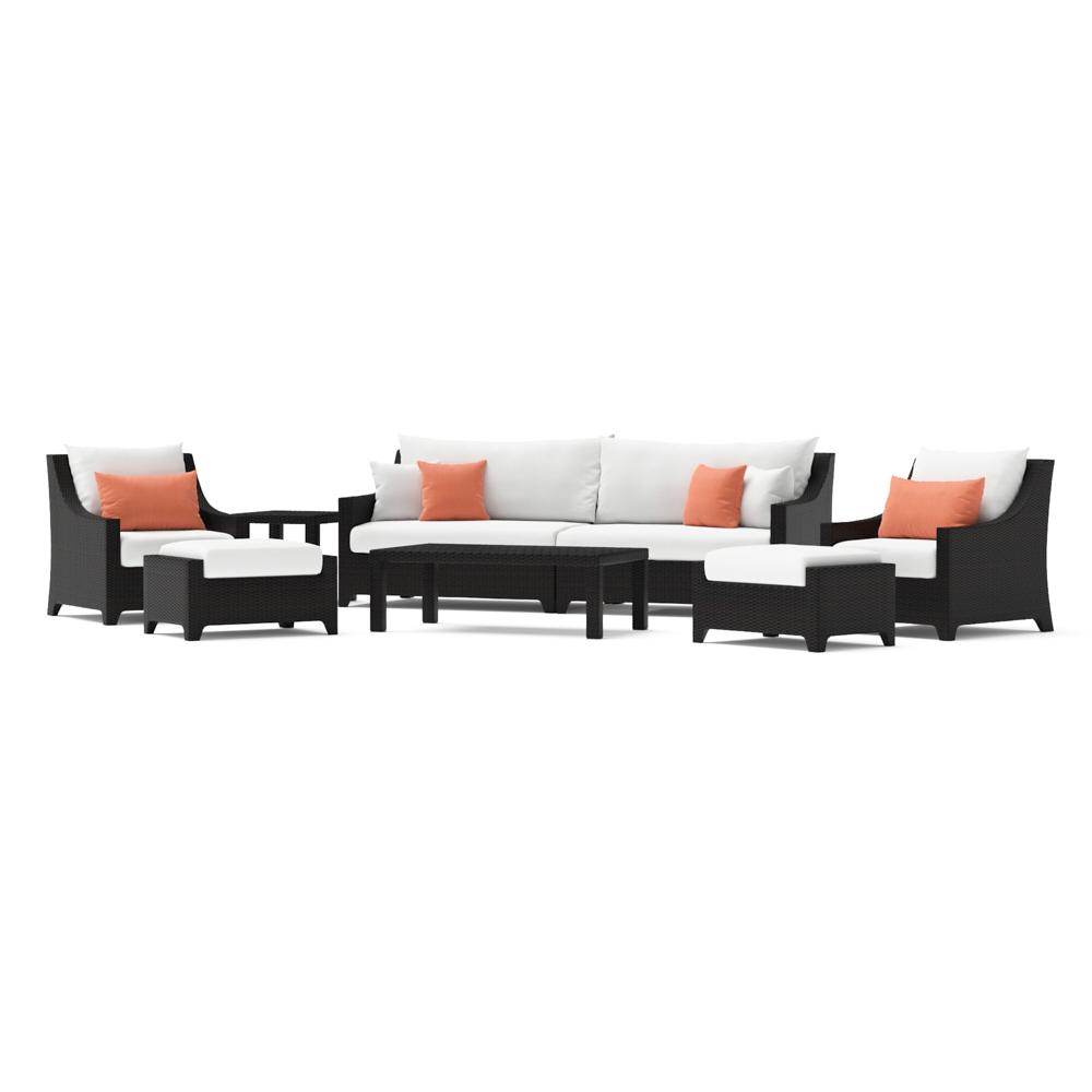 Deco™ 8 Piece Sunbrella® Outdoor Sofa & Club Chair Set - Cast Coral