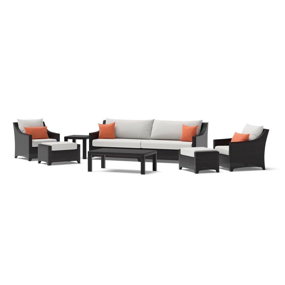 Deco™ 8 Piece Sunbrella® Outdoor Sofa & Club Chair Set - Cast Coral
